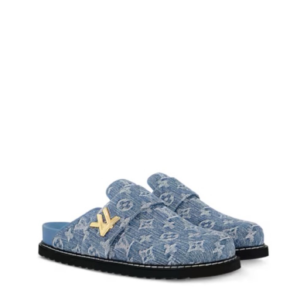LV Blue Monogram Mules - Picture 2 of 4
